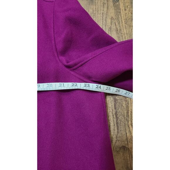 Talbots 100% Boiled Wool Swing Coat Womens 18W Petite Soft Purple Crop Coat FLAW - Picture 6 of 8
